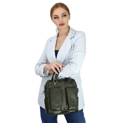 Женский кожаный рюкзак 6476 GREEN