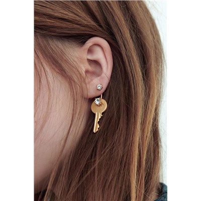 RHINESTONE KEY EARRINGS