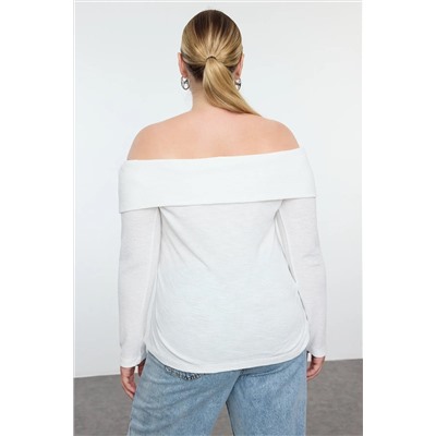 Ekru Carmen Yaka пена вязание Blought Blouse TBBAW25AF00030