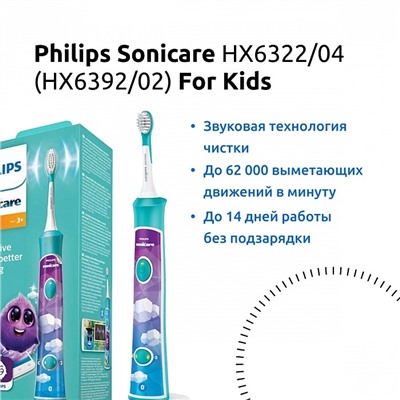 Электрическая зубная щетка Philips Sonicare HX6322/04 (HX6392/02) For Kids