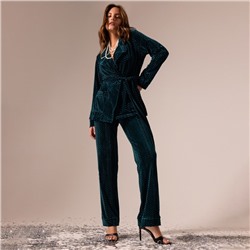 Брюки женские KAFTAN "Бархат" р. 42, зеленый