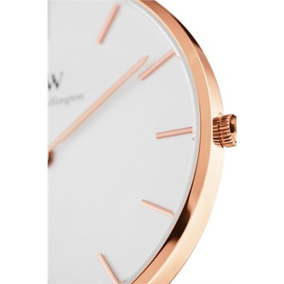 Reloj de cuarzo de tela y chapado en oro rosa Rosewater