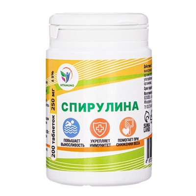 Спирулина Vitamuno, 200 таблеток по 250 мг