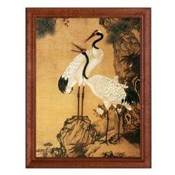 POSV-0187 Постер в рамке 17x23см Shen Quan - Журавли