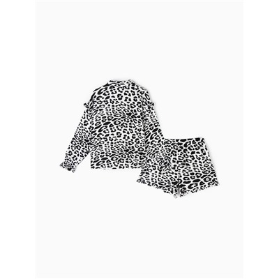 Комплект домашний женский (рубашка, шорты) KAFTAN «Муслин: leopard» размер 44-46