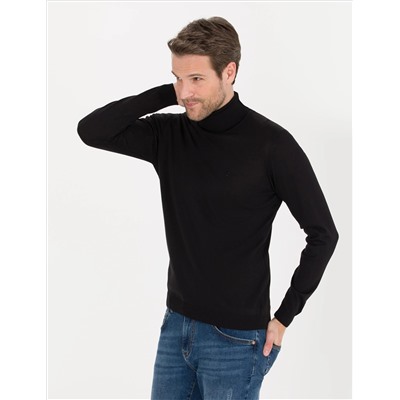 Black Slim Fit Fisherman воротнич