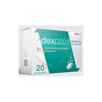 DEXPAS 50/300 Mg Efervesan tablet deksketoprofen + parasetamol