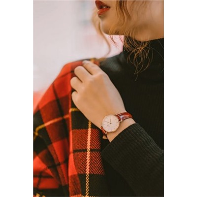 Reloj de cuarzo de piel y chapado en oro rosa Suffolk - 28 mm - Marrón y rosa dorado