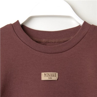 Костюм детский (свитшот, шорты) MINAKU, цвет коричневый, рост 104 см