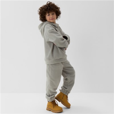 Костюм флисовый (худи и брюки) детский MINAKU: Fleece Soft, цвет графит, рост 116 см