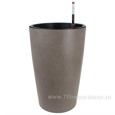 Кашпо PLANTA VITA "Vase Stone brown" с автополивом (пластик), D39xH60 см