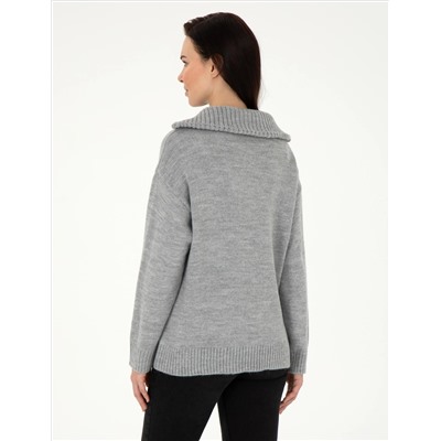 Серый Selanj Comfort Fit Свитер