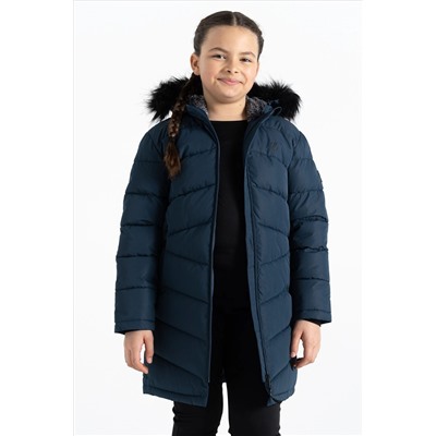 Dare 2b Girls Blue Striking III Hooded Long Line Jacket