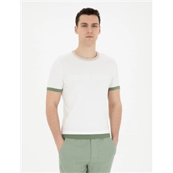Белый Slim Fit Bike Yaka Triko T -For