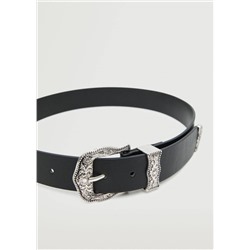 Cinturón hebilla relieve -  Mujer | MANGO OUTLET España