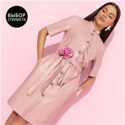 Платье из экокожи, Счастье свободы (peach, с поясом)