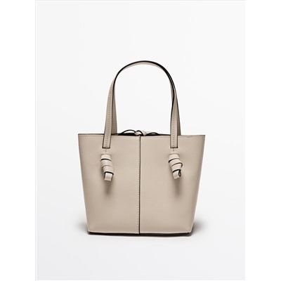 Bolso mini bucket piel napa