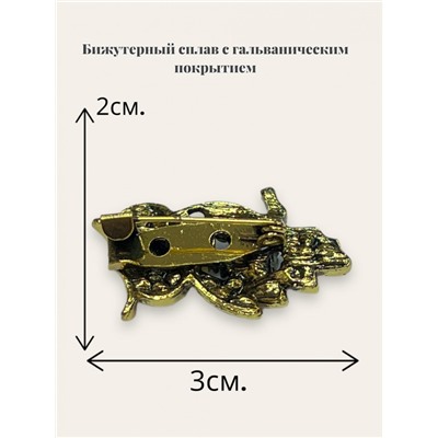 Брошь мини со стразами "Сова"  БР1 тип 7