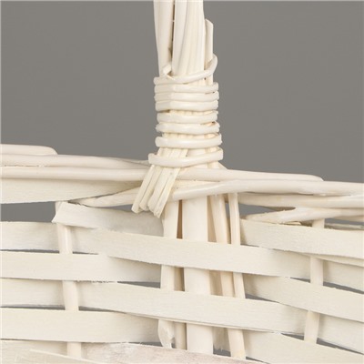 Набор корзин плетёных, 3 шт., 38×30×14 см, 33×25×12 см, 28×20×11 см, ива, белая