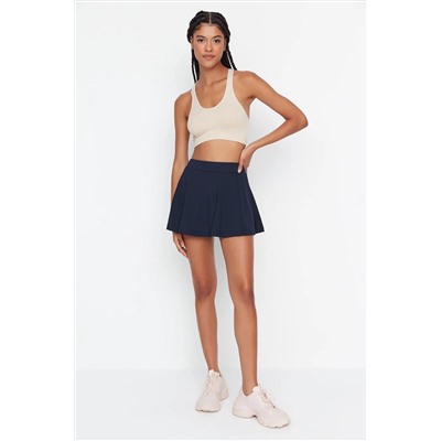 Navy Blue 2 Layer Shorts Теннисные вязание спортивные шорты юбка Twoss22sr00067