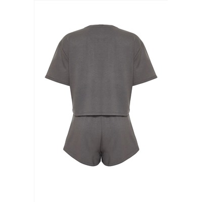 Anthracit Soft Button с футболкой и шортами вязание Up-Up Set Twoss24au00056