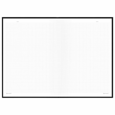 Блокнот БОЛЬШОЙ ФОРМАТ 200х290 мм, А4, 80 л., твердый, клетка, BRAUBERG "Minimal", черный, 116432