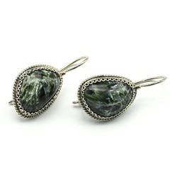 Серьги серафинит 16*21мм.