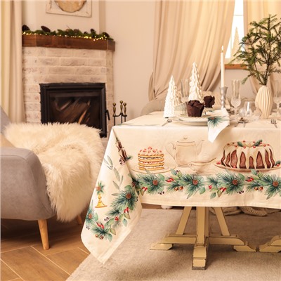 Скатерть новогодняя "Этель" New Years treat 150х110см +/-3см с ВГМО, 100%хл, саржа 190гр/м2