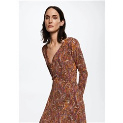 Vestido textura estampado -  Mujer | MANGO OUTLET España