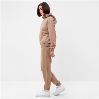 Костюм женский (толстовка, брюки) MINAKU: Casual collection цвет бежевый, размер 46