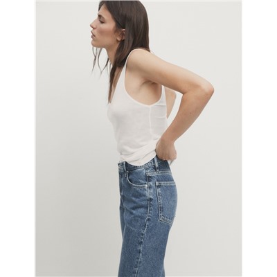 Jeans tiro bajo corte recto