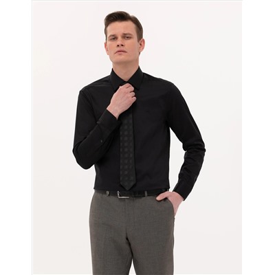 Классическая рубашка с длинным рукавом Black Slim Fit