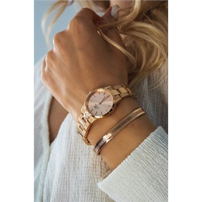 Reloj de acero Iconic Link - 32 mm - Rosa dorado y rosa