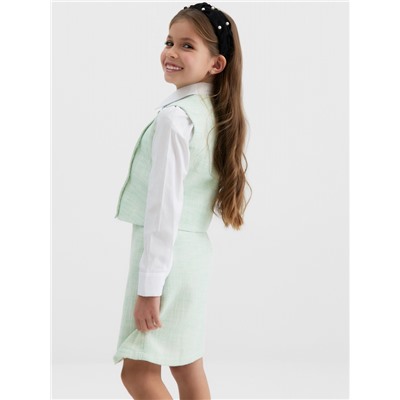 Жилетка для девочки, MINAKU :Party Dress, цвет зеленый, рост 140 см