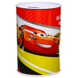 Копилка металлическая, 6.5 см × 6.5 см × 12 см «На первую машину», Тачки