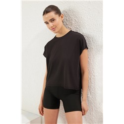 Black Micro Fabric Sports Thryt Fit Thmss25ts00001