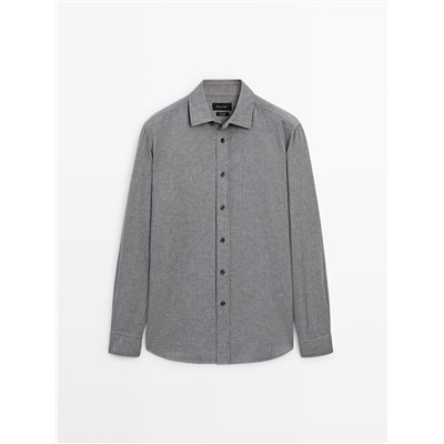 Camisa algodón pata de gallo slim fit