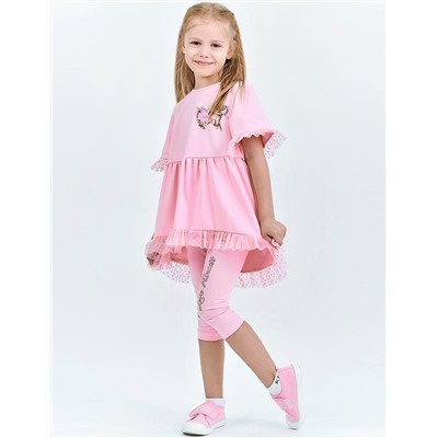 Костюм летний для девочки KETMIN LOVE PRINCESS цв.Розовый (Туника/Бриджи)