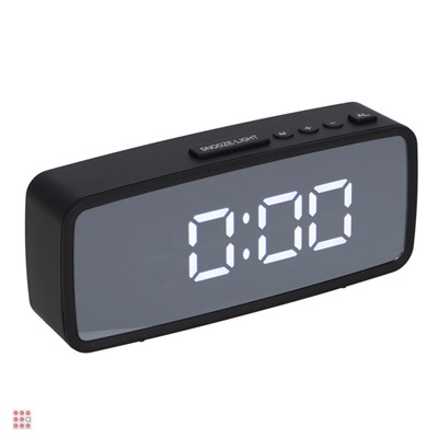 LADECOR CHRONO Будильник электронный, 14x5,7 см, USB/3xAAA, пластик, цвет черный, арт.2