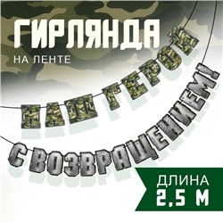 Гирлянда на ленте «С возвращением, наш герой», 250 см