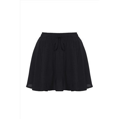 Black Reslected Cut Speat Mini Plating Skirt -Шорты, снятые