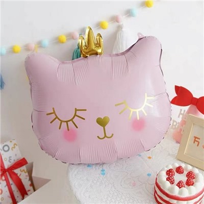 Воздушные шары фольгированные 32" «Кошечка-королева розовая»