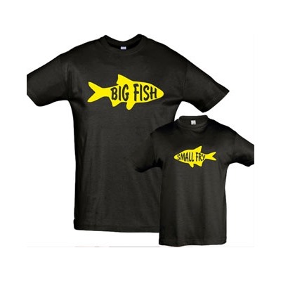 Футболки для папы и сына "Big fish, Small fry"