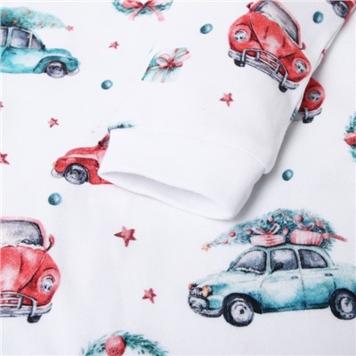 Комбинезон детский MINAKU "New Year's cars", цвет белый, рост 86-92 см
