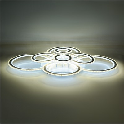 Стационарный светильник / LED-люстра потолочная. Цвет: белый (552W / 1125*840*180)" / LED white + yellow 3000K~6500K / K26023W/2+2+2+2 / уп 1