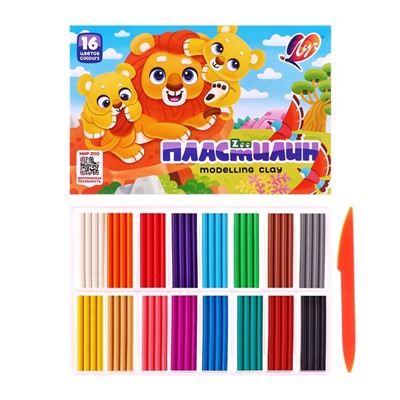 Пластилин 16 цветов 240 г ZOO