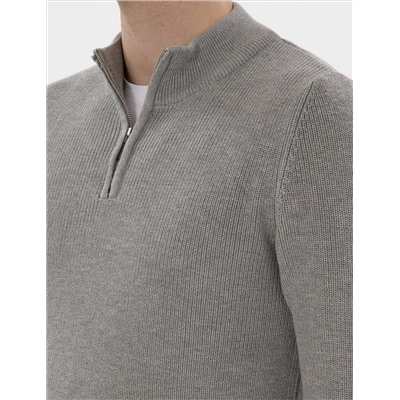 Серый меландж Slim Fit Zippered