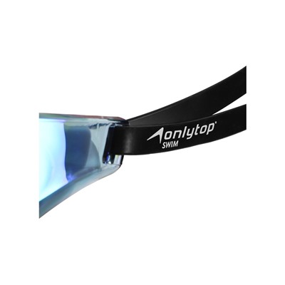 Очки для плавания ONLYTOP, с зеркальным покрытием, беруши, набор носовых перемычек, цвет чёрный