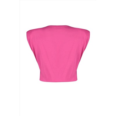 Fuchsia 100 %хлопчатобумаж на родину, вязание воротника, вязание воротнич