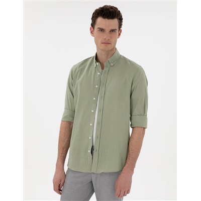 Çağla Slim Fit Linen Line Rirt